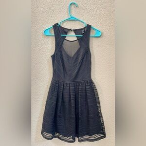 Windsor Black Lace Sleeveless Skater Mini Dress